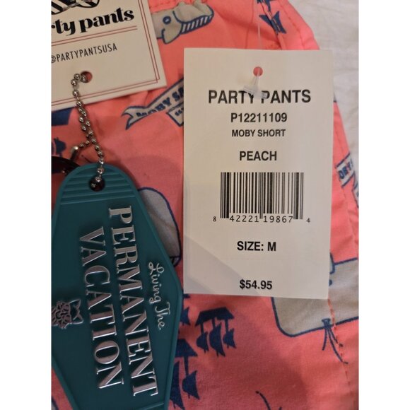 Party Pants "Moby Says: 'Dont Be A Dick" Swim Board Shorts Pockets Peach M NWT - Picture 11 of 11